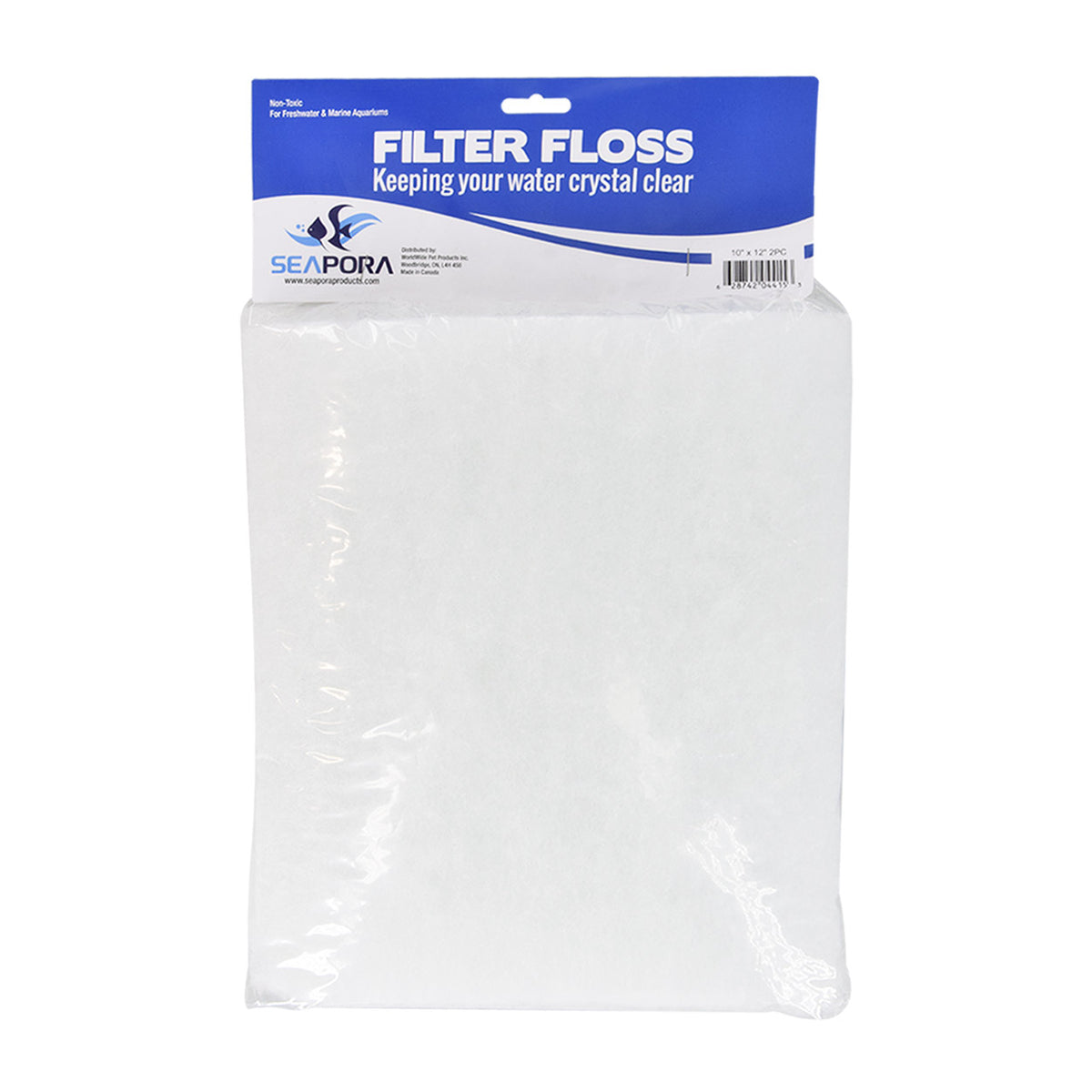 Seapora Filter Floss Pad 10”x12” 2 pk AGE OF AQUARIUMS LIVE FISH