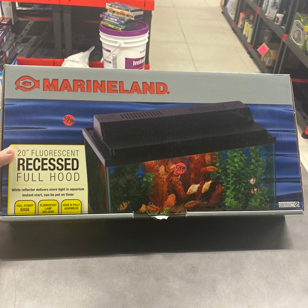 Marineland 20” Fluorescent Recessed Full Hood AGE OF AQUARIUMS LIVE